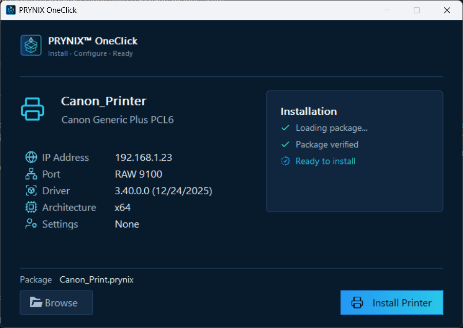 PRYNIX OneClick user installer